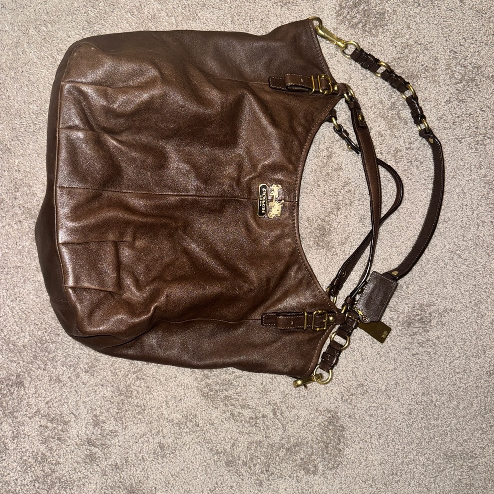 Vintage Coach Madison Rich Brown Leather Hobo Shoulder Bag - Picture 3 of 5